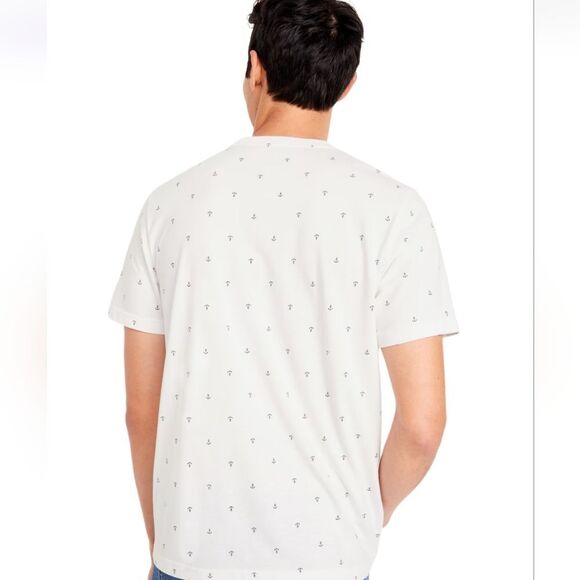 Old Navy White Anchor Soft Washed Crew Neck Tee Size Small - Picture 3 of 5